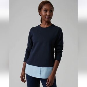 Athleta Gallery Navy and Light Blue Layered Sweatshirt